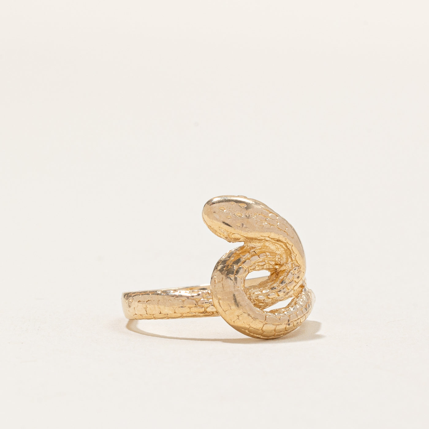 Bague serpent vintage en or jaune 10 carats | Taille 3,5 | 