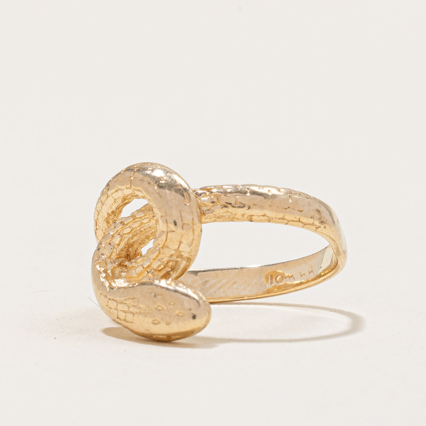 Bague serpent vintage en or jaune 10 carats | Taille 3,5 | 
