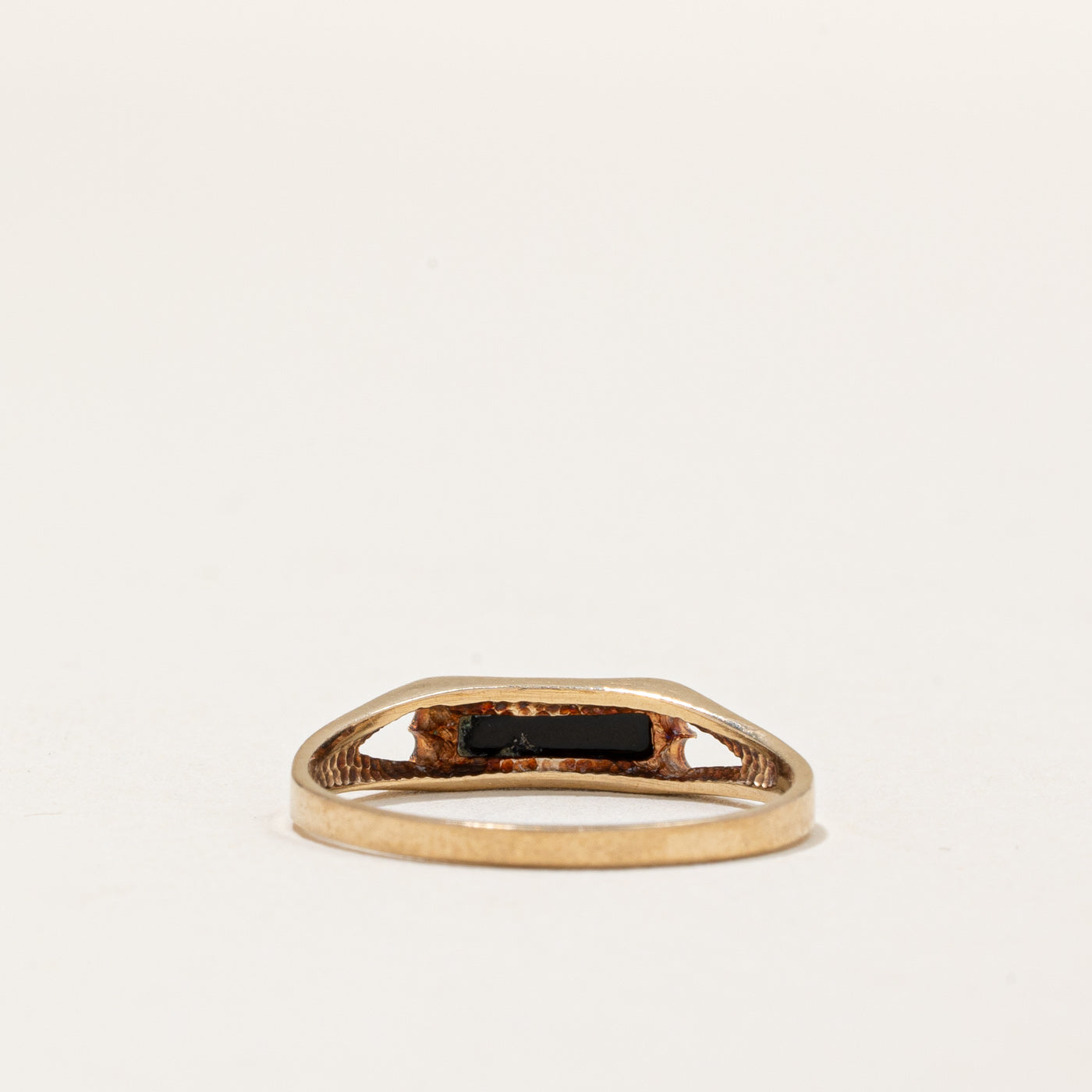 Bague en onyx de Londres 1990 | 0,50 ct | Taille 7,75 | 