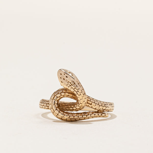 Vintage 10k Yellow Gold Snake Ring | SZ 7.25 |