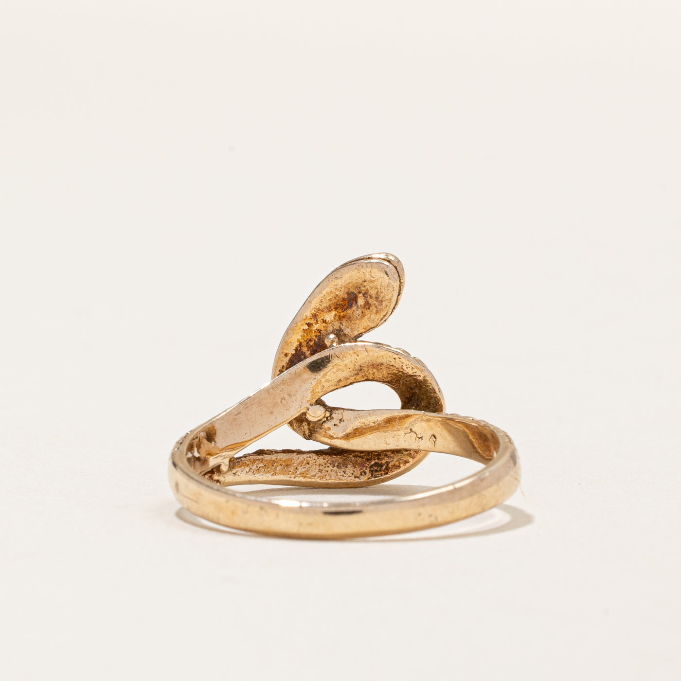 Bague serpent vintage en or jaune 10 carats | Taille 7,25 | 