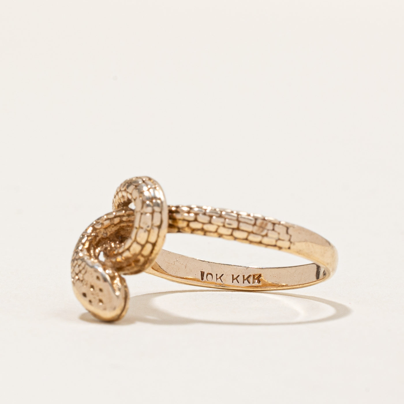 Bague serpent vintage en or jaune 10 carats | Taille 7,25 | 
