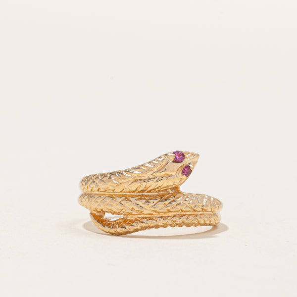 Vintage Ruby Snake Ring | 0.02ctw | SZ 6.5 |