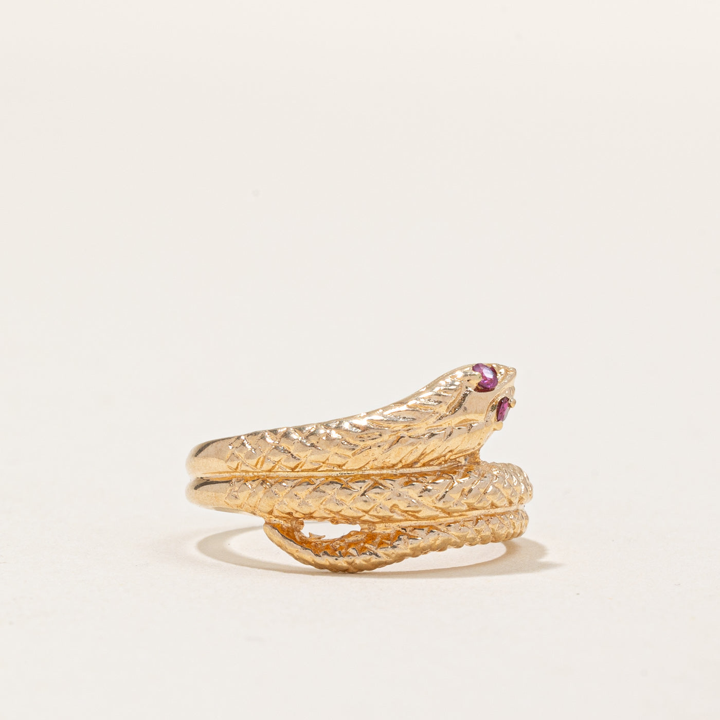 Vintage Ruby Snake Ring | 0.02ctw | SZ 6.5 |