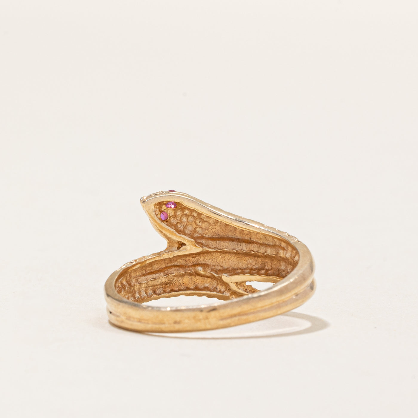 Vintage Ruby Snake Ring | 0.02ctw | SZ 6.5 |