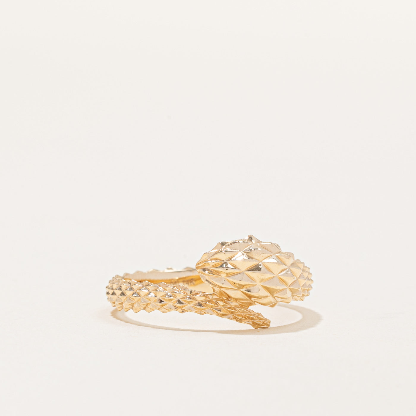 Bague serpent en or jaune 14 carats | Taille 8 | 