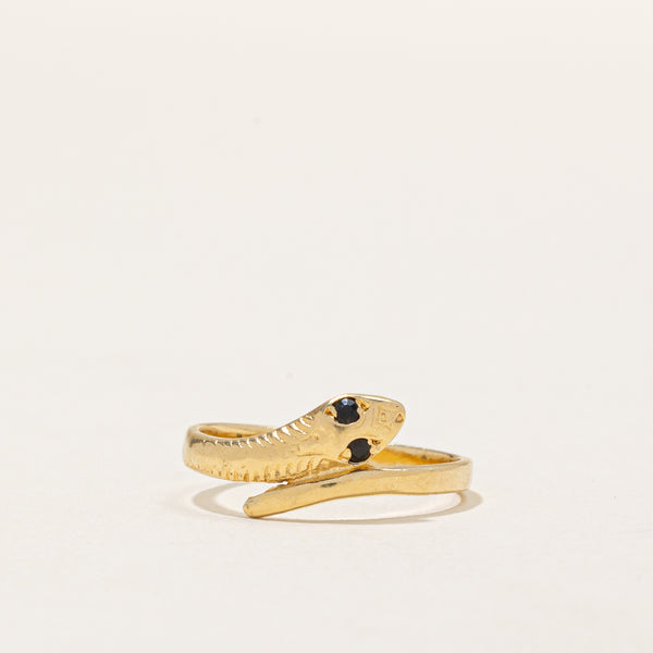 18k Synthetic Spinel Snake Ring | 0.02ctw | SZ 4.5 |