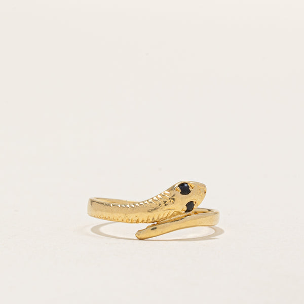 18k Synthetic Spinel Snake Ring | 0.02ctw | SZ 4.5 |