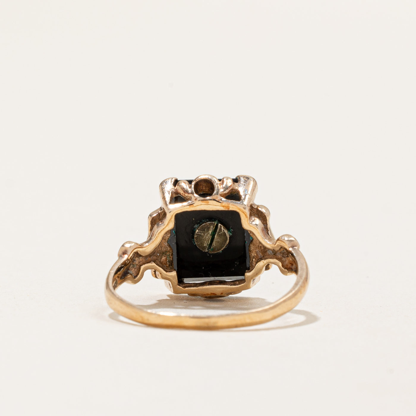 Vintage Canadian Onyx & Seed Pearl Ring | 2.25ct | SZ 4.75 |