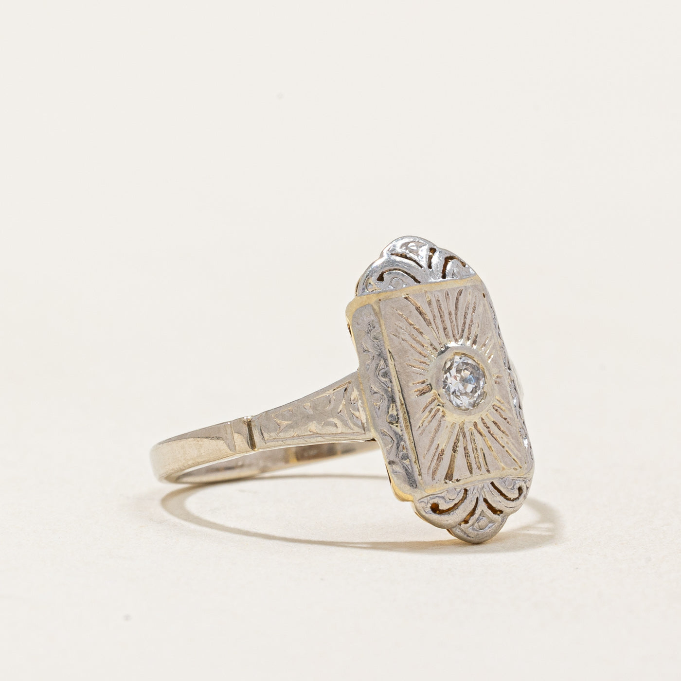 Late Art Deco Style Diamond Ring | 0.08ct | SZ 5.75 |