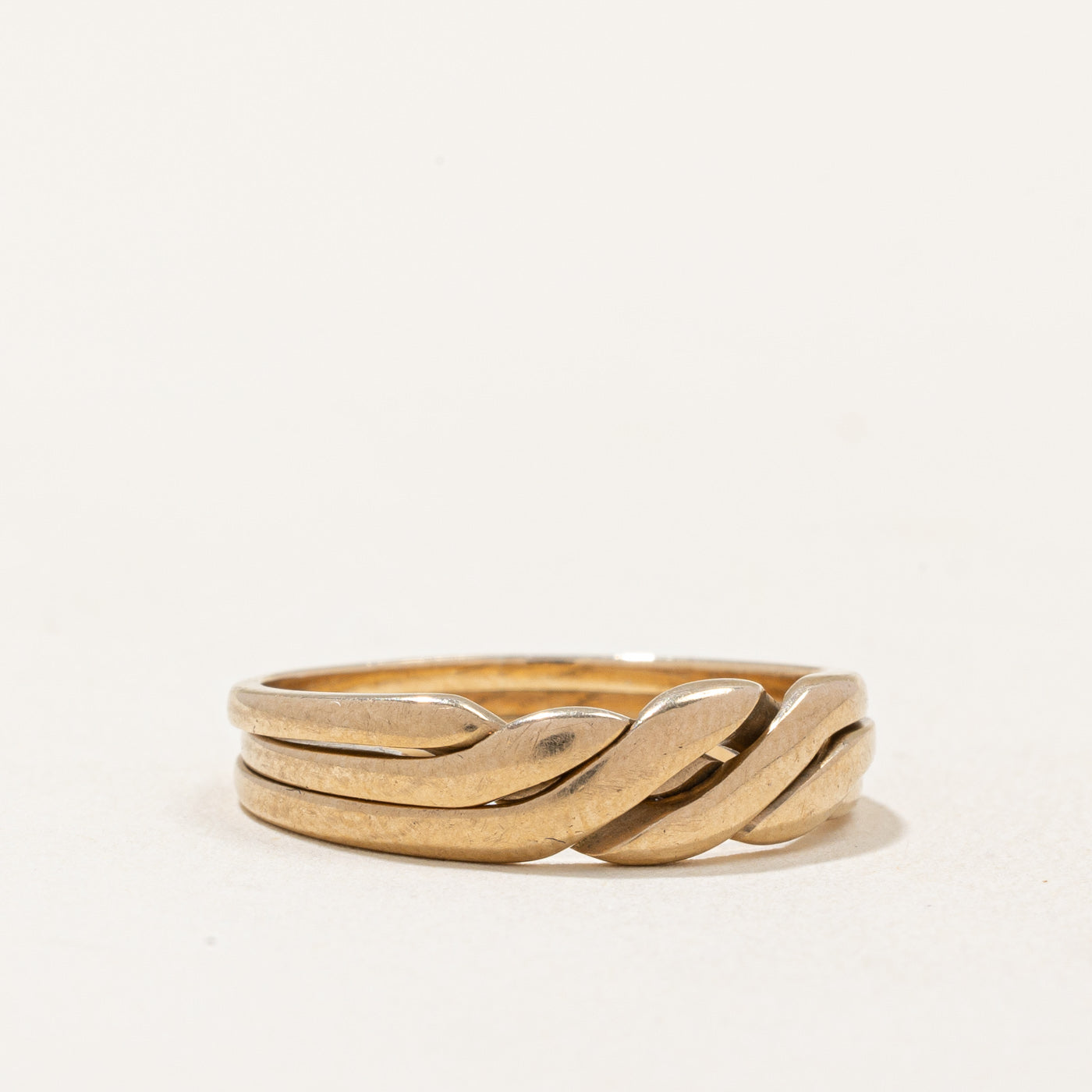 9k Yellow Gold Puzzle Ring | SZ 7.75 |