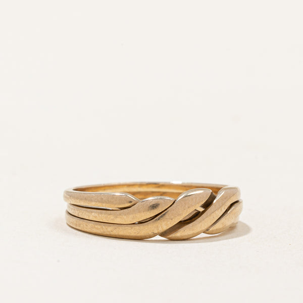 9k Yellow Gold Puzzle Ring | SZ 7.75 |