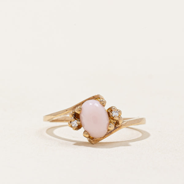 Pink Coral & Diamond Ring | 0.68ct, 0.02ctw | SZ 6 |