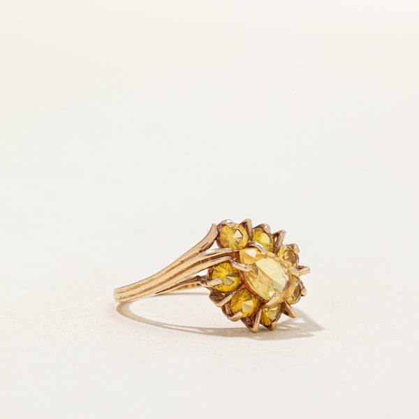 Synthetic Yellow Sapphire Cocktail Ring | 1.60ctw | SZ 7 |