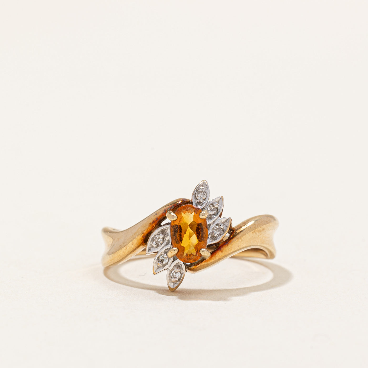 Citrine & Diamond Cocktail Ring | 0.32ct, 0.03ctw | SZ 6.5 |