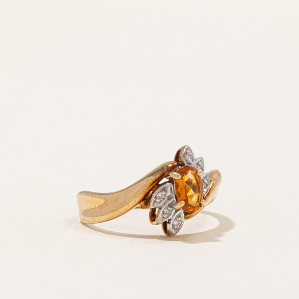 Citrine & Diamond Cocktail Ring | 0.32ct, 0.03ctw | SZ 6.5 |