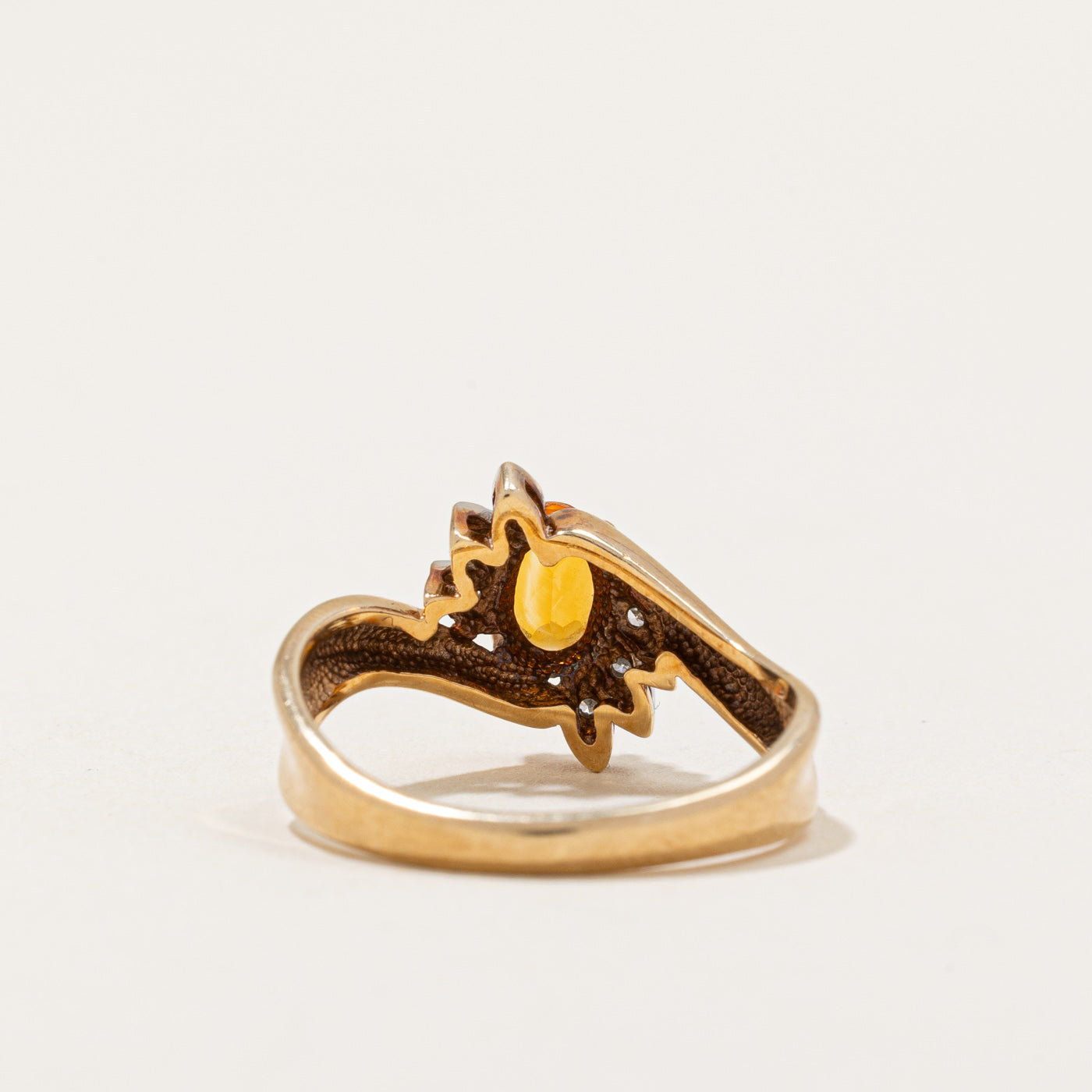 Citrine & Diamond Cocktail Ring | 0.32ct, 0.03ctw | SZ 6.5 |