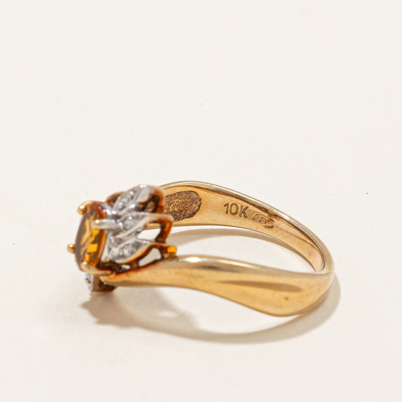 Citrine & Diamond Cocktail Ring | 0.32ct, 0.03ctw | SZ 6.5 |