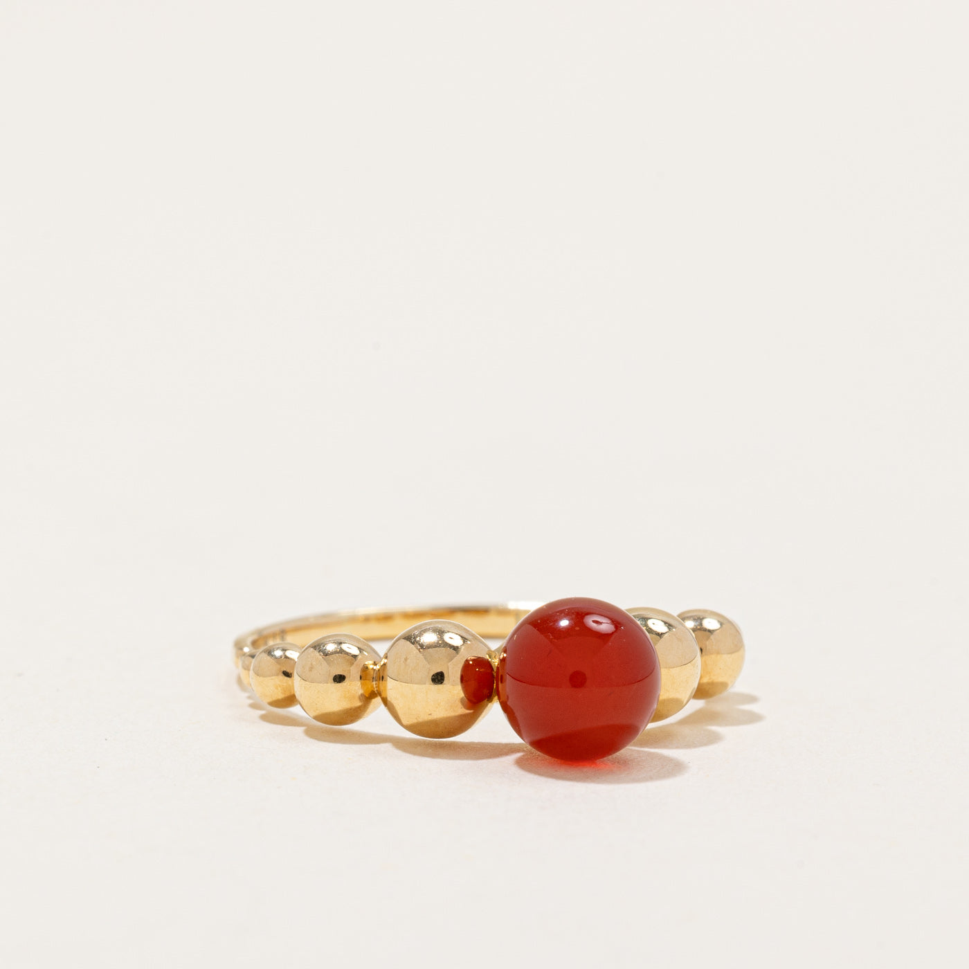 Carnelian Sphere Ring | 1.65ct | SZ 7.5 |