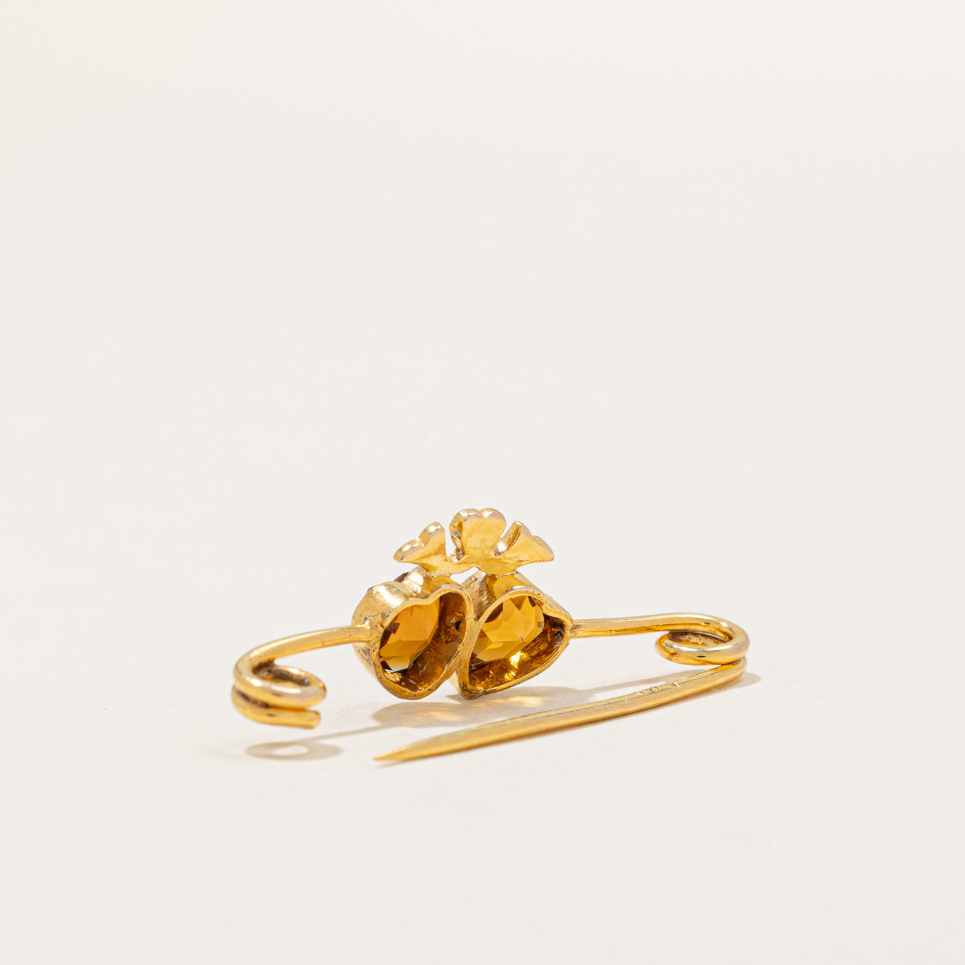 Citrine Heart & Seed Pearl Brooch | 0.90ctw |