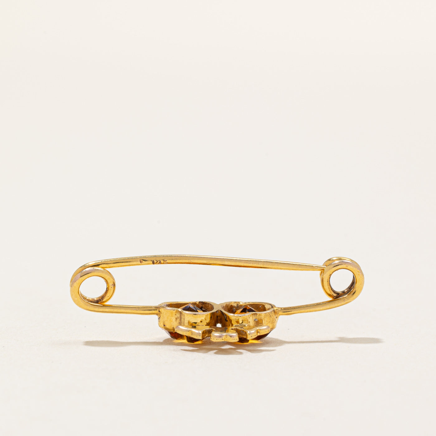 Citrine Heart & Seed Pearl Brooch | 0.90ctw |