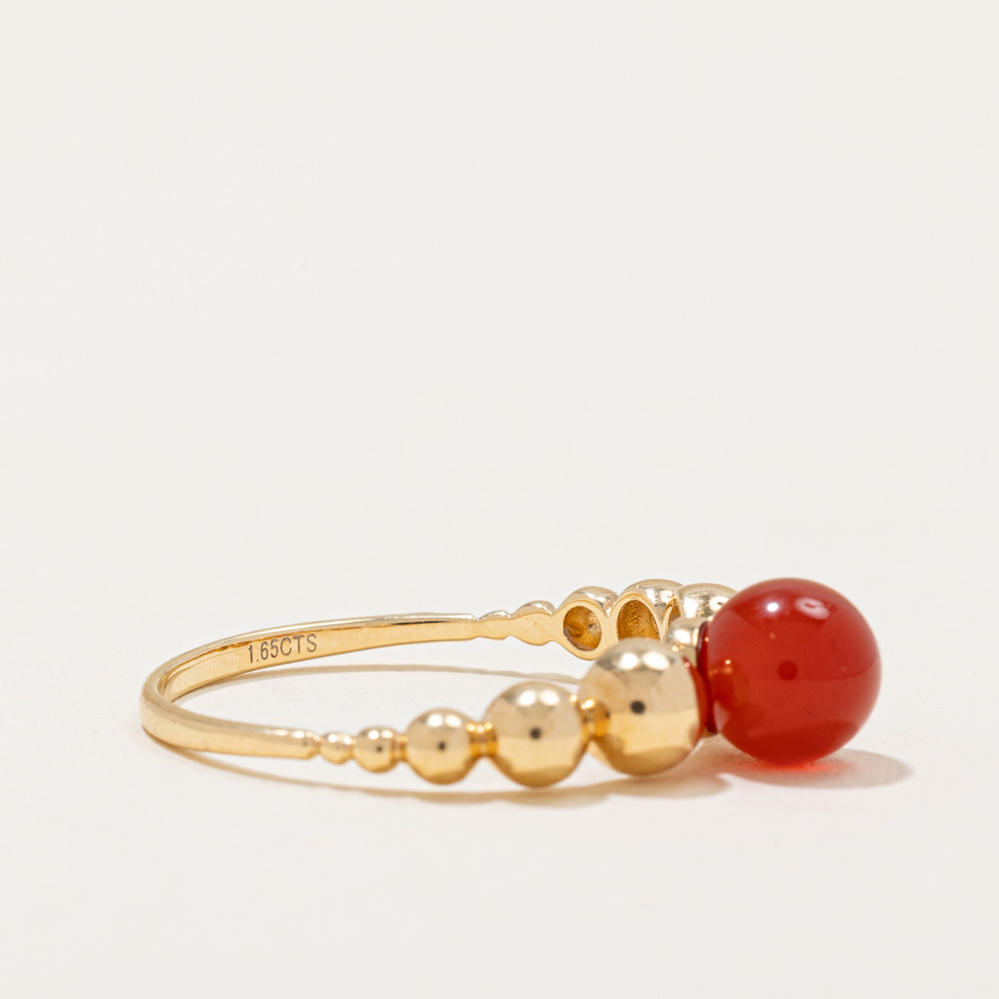 Carnelian Sphere Ring | 1.65ct | SZ 7.5 |