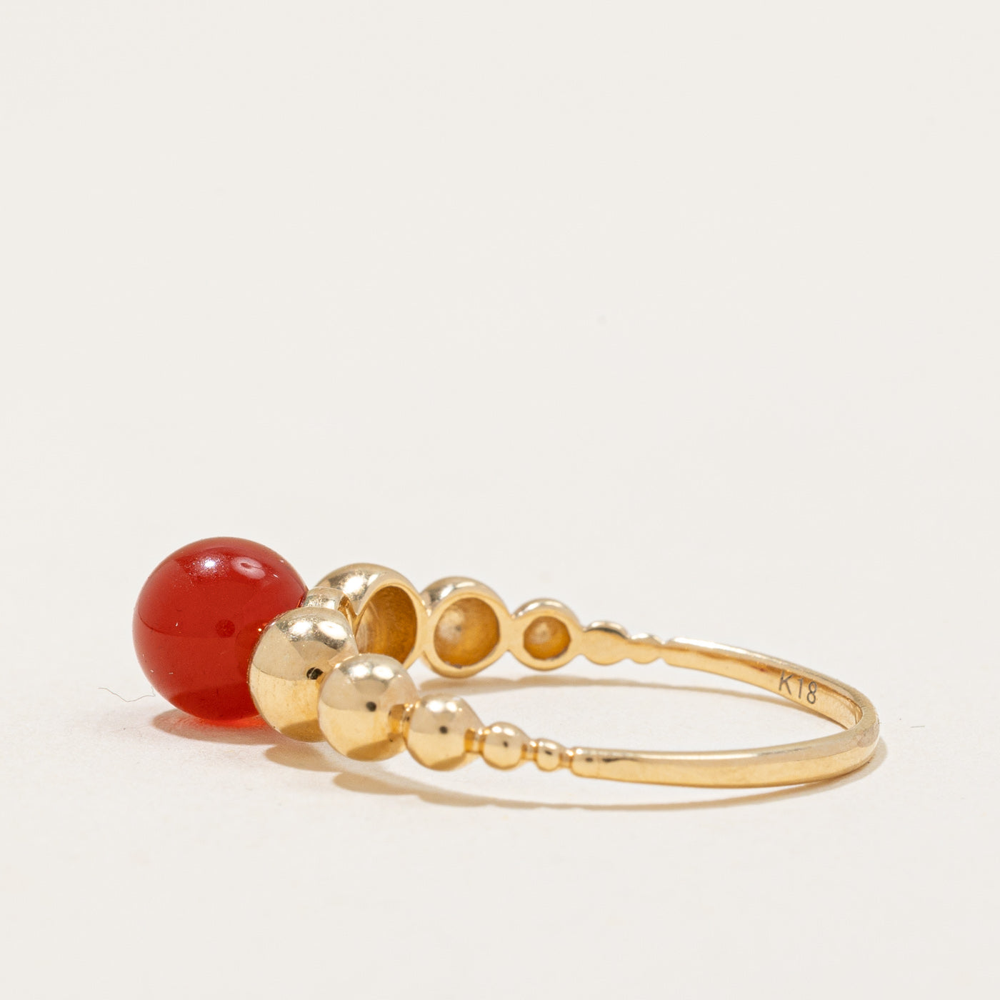 Carnelian Sphere Ring | 1.65ct | SZ 7.5 |