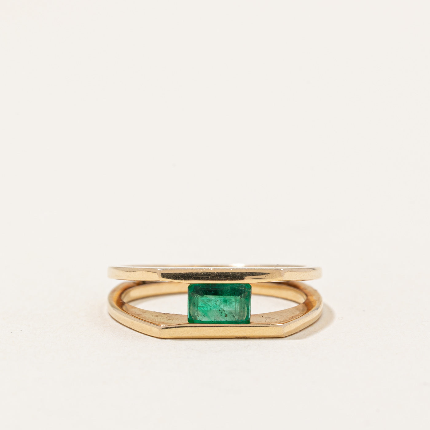 Tension Set Emerald Ring | 0.36ct | SZ 5.75 |