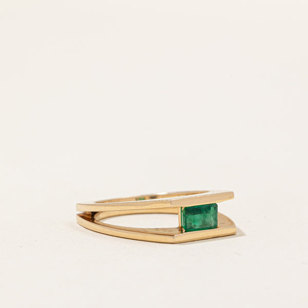 Tension Set Emerald Ring | 0.36ct | SZ 5.75 |