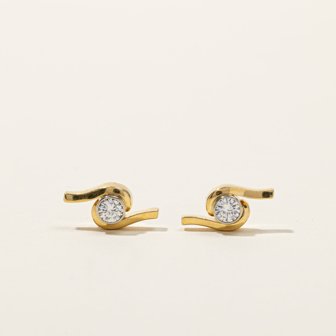 Bezel Set Diamond Stud Earrings | 0.60ctw |