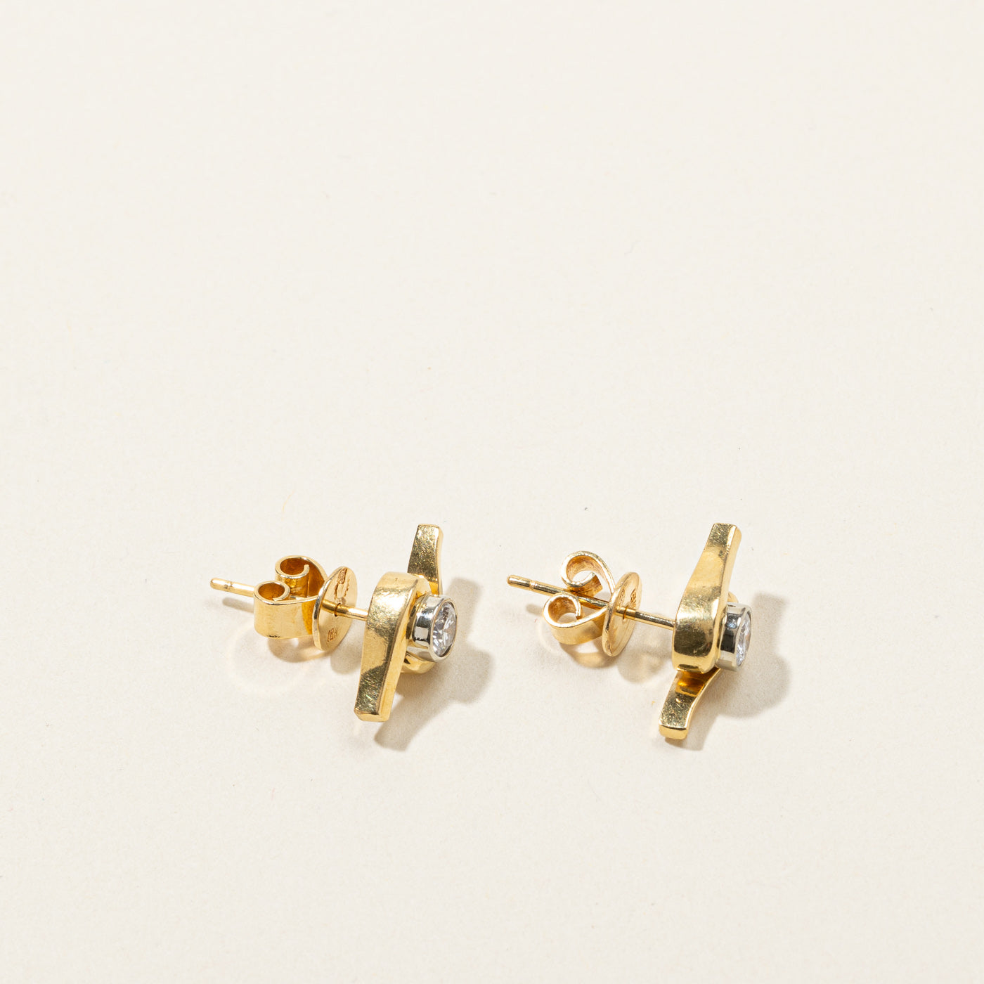 Bezel Set Diamond Stud Earrings | 0.60ctw |