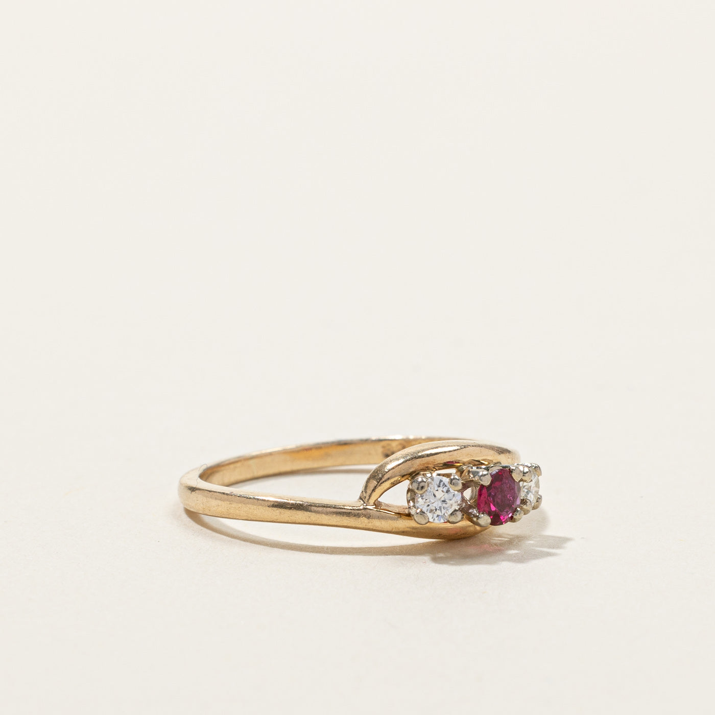 Birks' Three Stone Ruby & Diamond Ring | 0.10ct | 0.10ctw | SZ 6.75 |