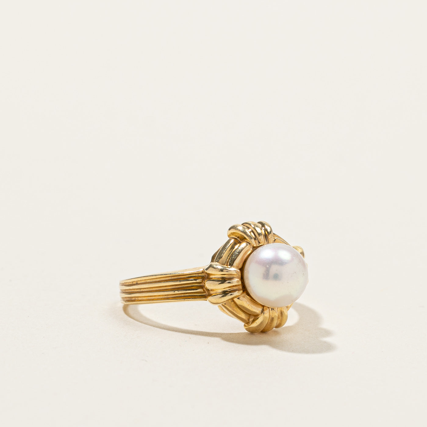 Pearl Textured Gold Ring | SZ 5 |