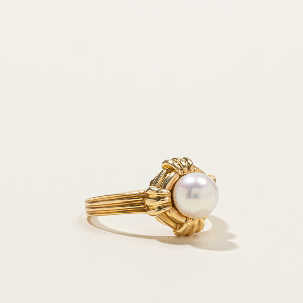 Pearl Textured Gold Ring | SZ 5 |