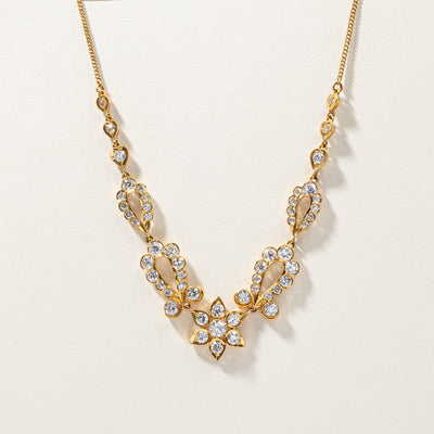 Floral Design Diamond Necklace | 9.11ctw | 17