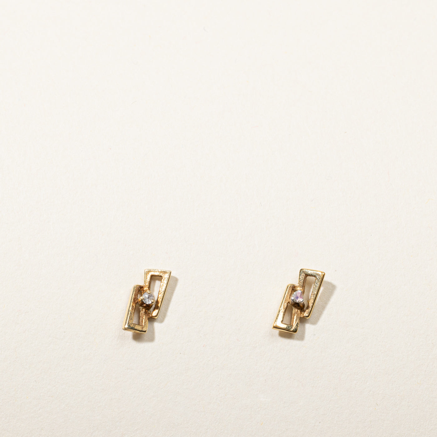 Diamond Textured Stud Earrings | 0.02ctw |