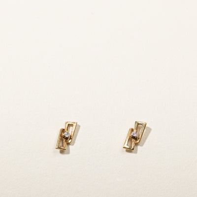Diamond Textured Stud Earrings | 0.02ctw |