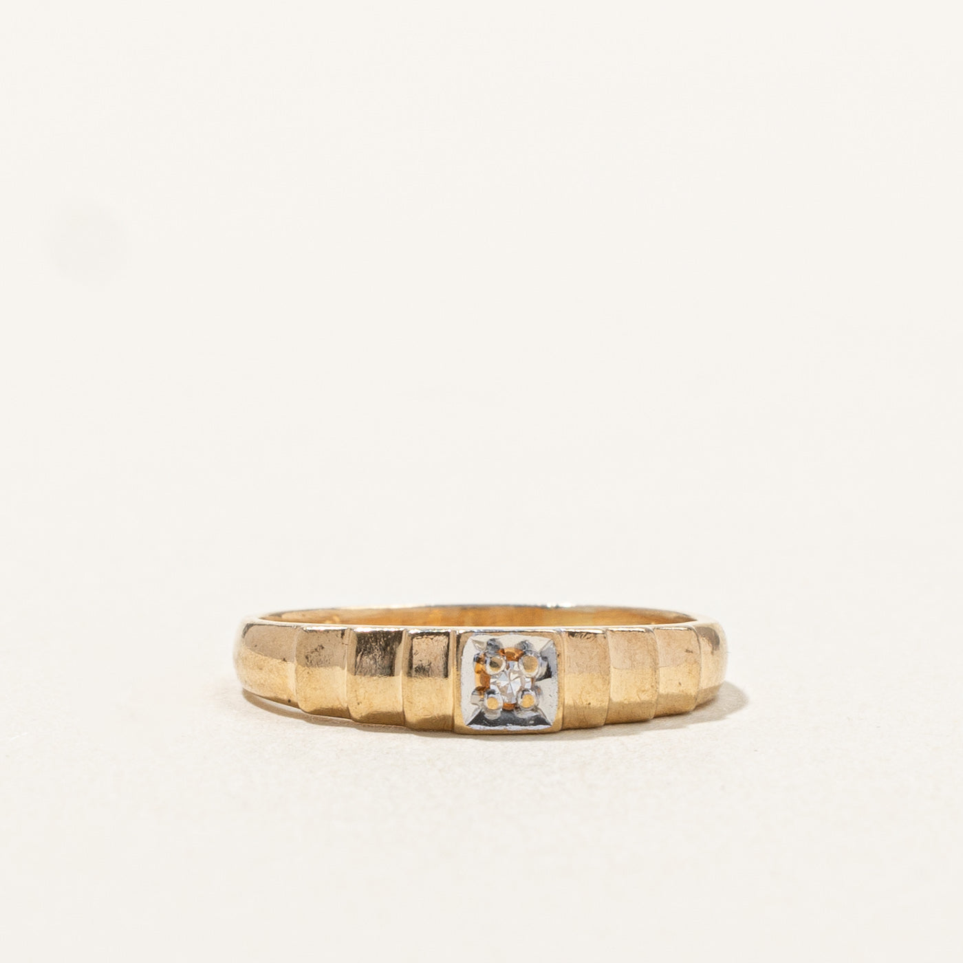 Textured Gold Band | 0.01ct | SZ 4.75 |