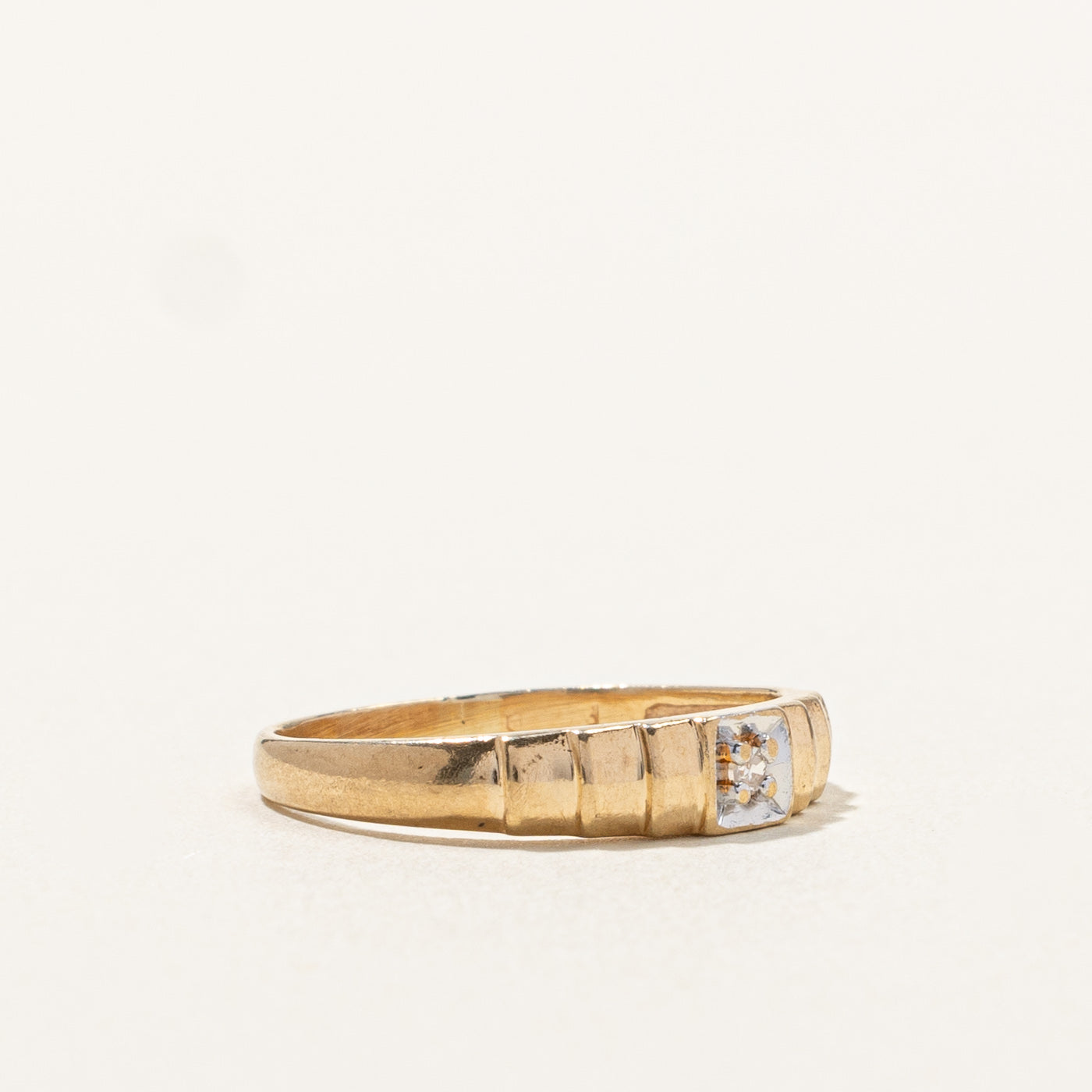Textured Gold Band | 0.01ct | SZ 4.75 |