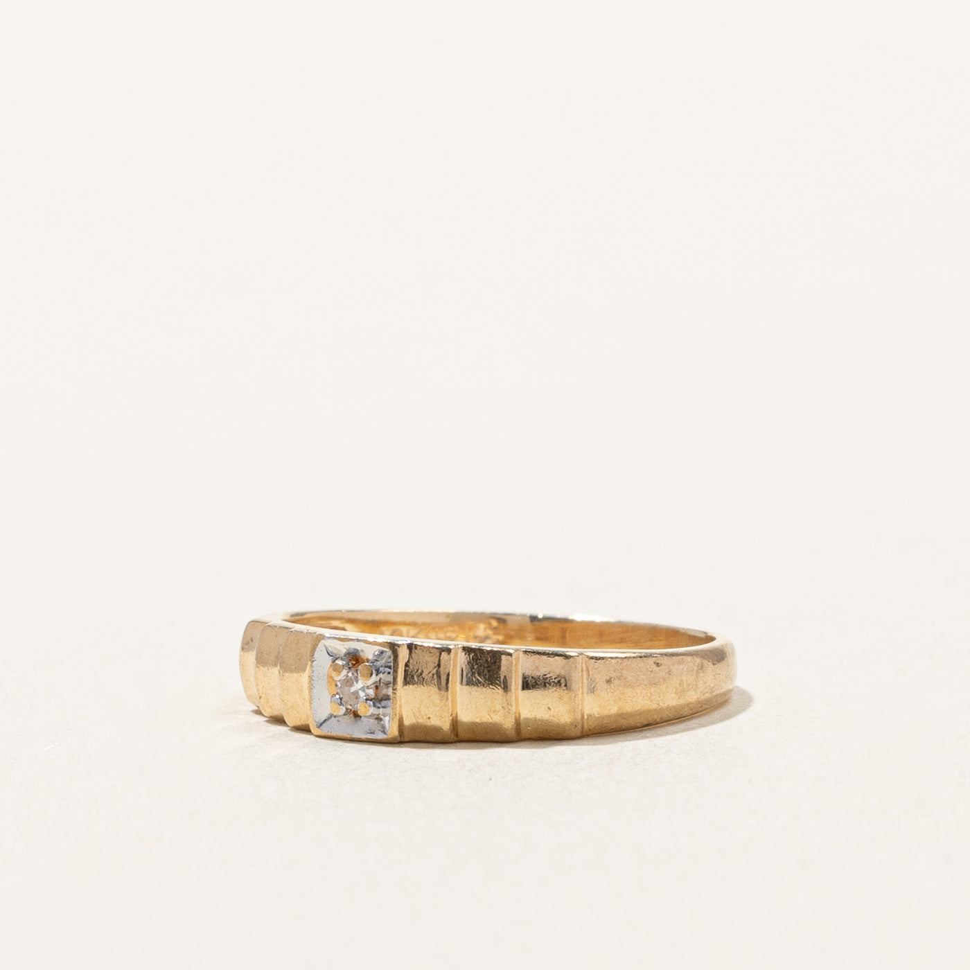 Textured Gold Band | 0.01ct | SZ 4.75 |