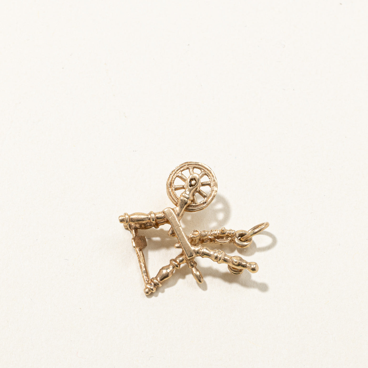 Gold Spinning Wheel Pendant