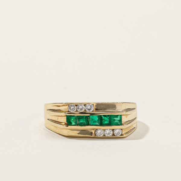 Channel Set Emerald & Diamond Ring | 0.50ctw | 0.24ctw | SZ 9.25 |