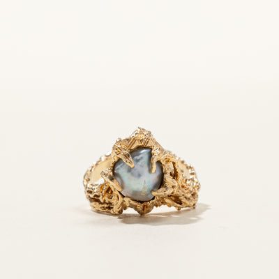 Textured Baroque Pearl Ring | SZ 8 |
