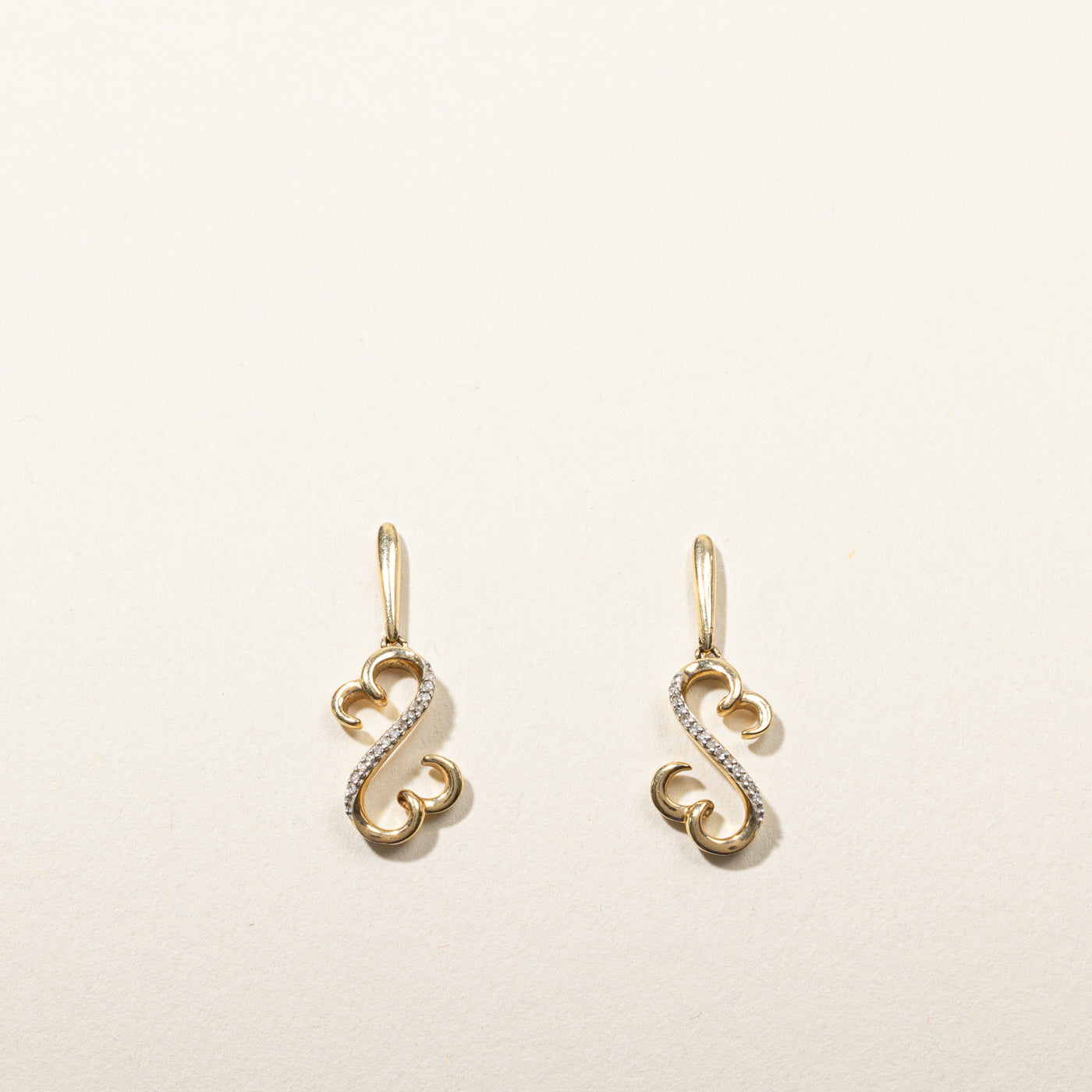 Pave Diamond Double Heart Earrings | 0.04ctw |