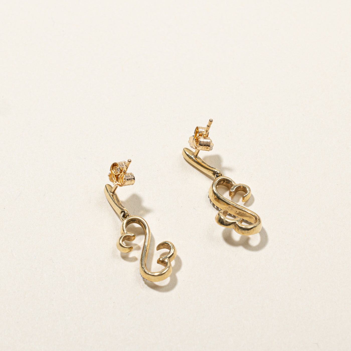 Pave Diamond Double Heart Earrings | 0.04ctw |