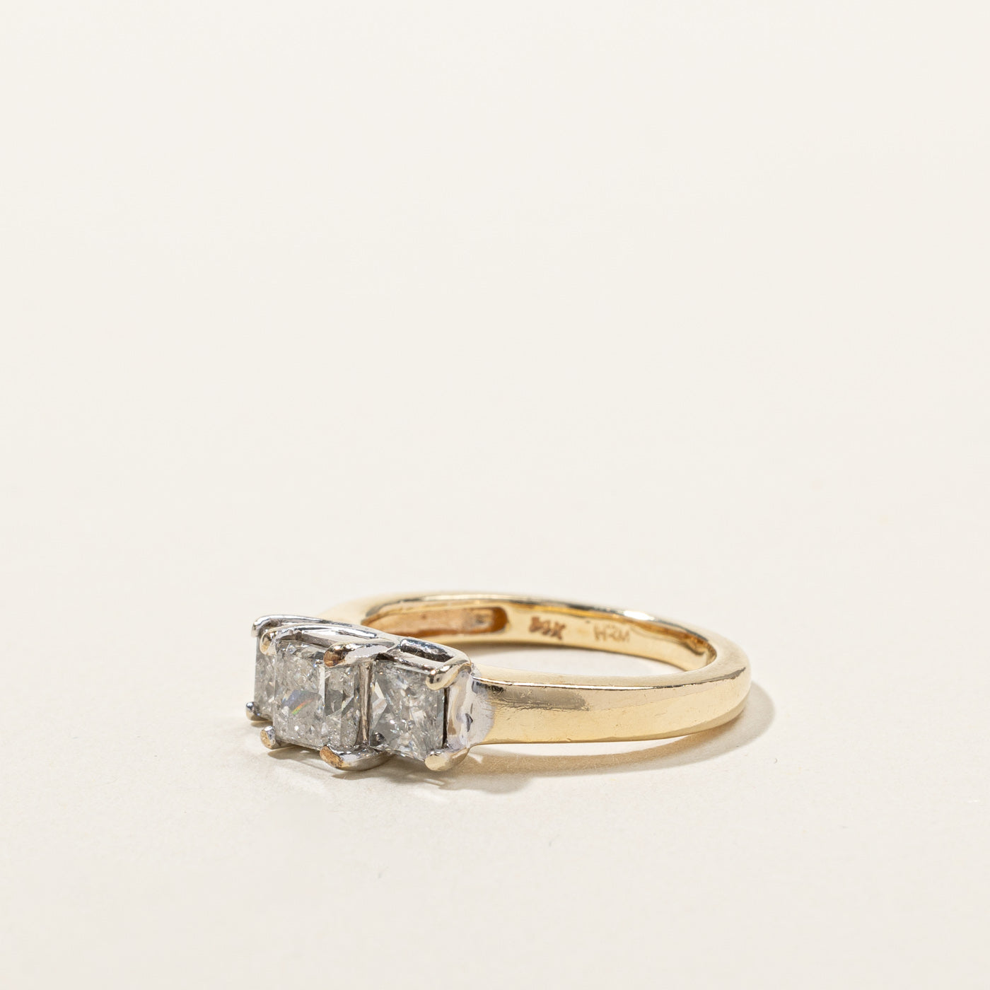 Three Stone Princess Diamond Ring | 1.41ctw I2 I/J | SZ 5 |
