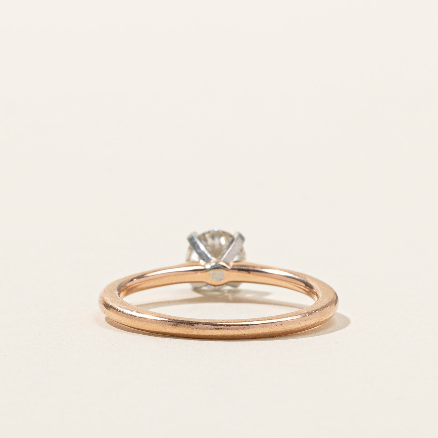 Bague de fiançailles solitaire en or rose et diamant | 0,75 ct SI2 J | Taille 7,25 | 