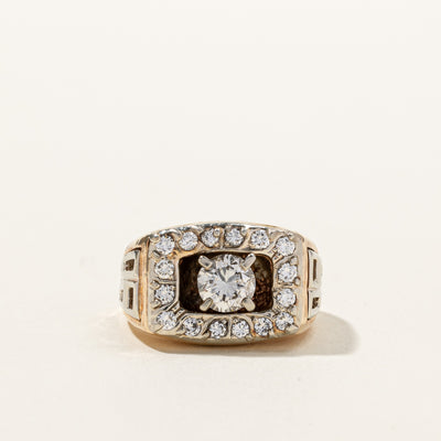 Diamond Textured Gold Ring | 1.85ctw | SZ 9.5 |