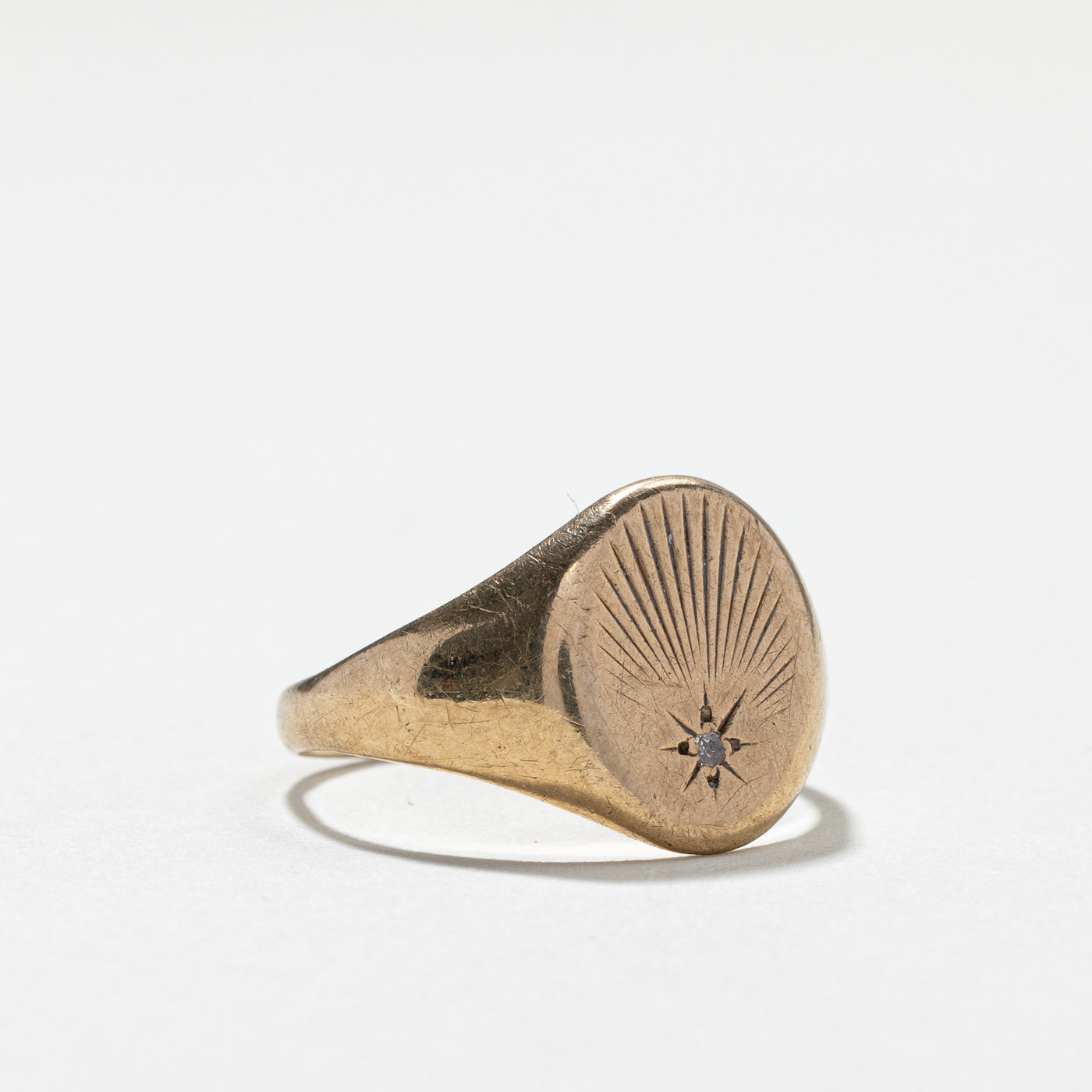 1966 London Diamond Signet Ring | 0.01ct | SZ 9.25 |