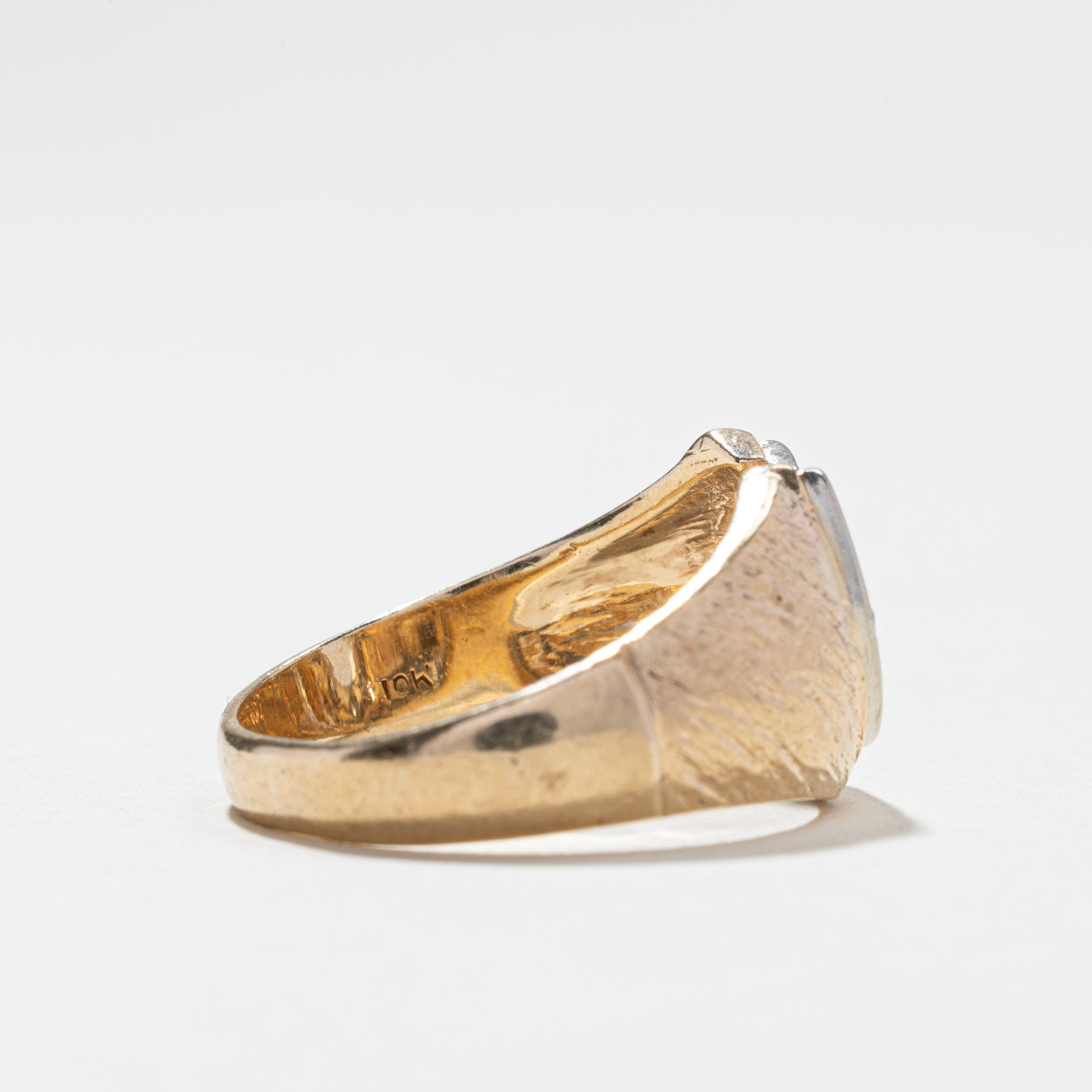 Diamond Horseshoe Gold Ring | 0.11ctw | SZ 9.75 |